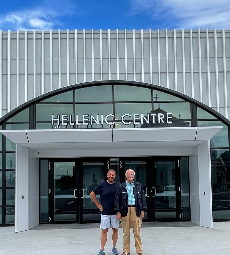 Sponsor & Senior Hellenic Community Member after the Greek Orthodox Community blessed the new buildings